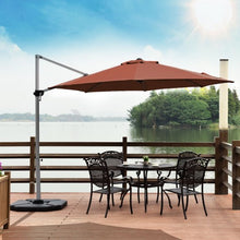 Load image into Gallery viewer, 11' Patio Offset Cantilever Umbrella 360° Rotation Aluminum Tilt-Brick Red