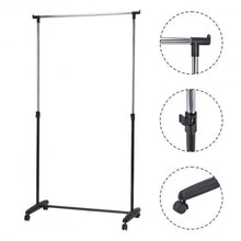 Load image into Gallery viewer, Adjustable Rolling Garment Rack Portable Clothes Hanger