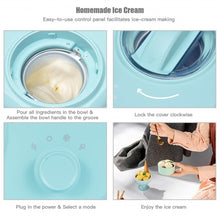 Load image into Gallery viewer, 1.1 QT Ice Cream Maker Automatic Frozen Dessert Machine with Spoon-Green