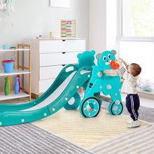 Load image into Gallery viewer, 4 in 1 Foldable Baby Slide Toddler Climber Slide PlaySet with Ball-Green