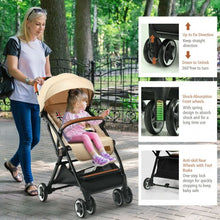 Load image into Gallery viewer, Lightweight Aluminium Frame Baby Stroller with Net-Beige