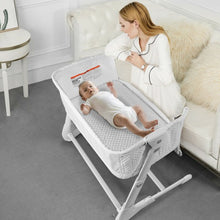 Load image into Gallery viewer, Baby Height Adjustable Bassinet w/ Washable Mattress-White