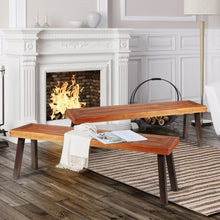 Load image into Gallery viewer, Set of 2 Patio Acacia Wood Dining Bench