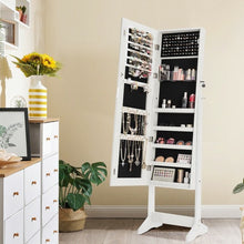 Load image into Gallery viewer, Jewelry Cabinet Armoire Lockable Standing Storage Organizer-White