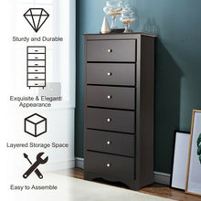 Load image into Gallery viewer, 6 Drawers Chest Dresser Clothes Storage Bedroom Furniture Cabinet-Brown