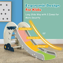Load image into Gallery viewer, 3 in 1 Folding Kids Climber Slide Play Set with Basketball Hoop for Indoor