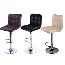 Load image into Gallery viewer, 2PC Bar Stool PU Leather Barstools Chairs Adjustable Counter Swivel Pub Style-black