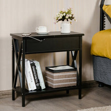 Load image into Gallery viewer, Flip Top End Table Sofa Side Console Table-Black