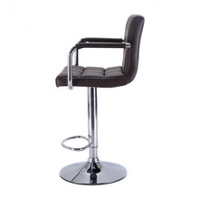 Load image into Gallery viewer, Set of 2 Bar Stool PU Leather Barstools Chair Adjustable Counter Swivel w/ Arm-brown
