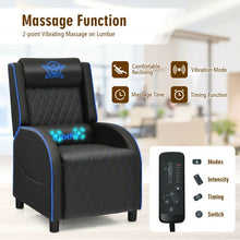 Load image into Gallery viewer, Massage Gaming Recliner Chair w/Headrest & Adjustable Backrest - Home Theater-BL