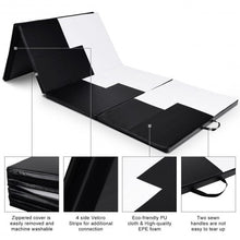 Load image into Gallery viewer, Gymnastics Mat Folding Portable Exercise Aerobics Exercise Mat-Black & White