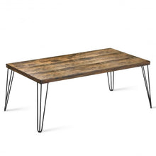 Load image into Gallery viewer, Rustic Industrial Solid Wood Rectangular Cocktail Coffee Table