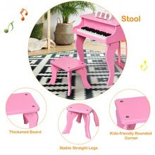Load image into Gallery viewer, Classic 30 Key Baby Grand Wooden Piano with Bench-Pink