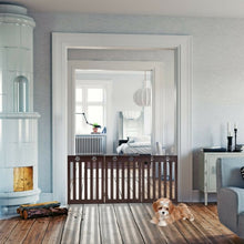 Load image into Gallery viewer, 24" Folding Wooden Freestanding Dog Gate w/360° Flexible Hinge for Pet-Espresso