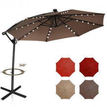 Load image into Gallery viewer, 10FT 360 Rotation Solar Powered LED Patio Offset Umbrella-Tan