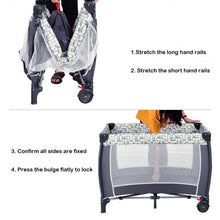Load image into Gallery viewer, Foldable Travel Baby Crib Playpen Infant Bassinet Bed w/ Carry Bag-Gray