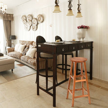 Load image into Gallery viewer, Set of 2 30" Acacia Wood Barstools with Round Seat and Square Leg