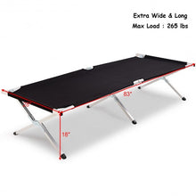Load image into Gallery viewer, Outdoor Hiking Portable Aluminum Folding Camping Bed with Bag-Black
