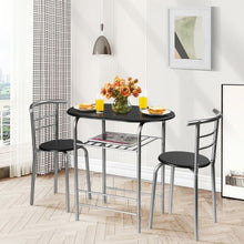 Load image into Gallery viewer, 3 pcs Home Kitchen Bistro Pub Dining Table 2 Chairs Set- Silver