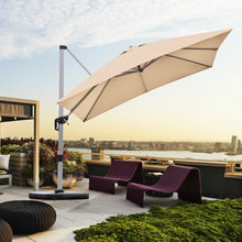 Load image into Gallery viewer, 10 Ft 360 Degree Tilt Aluminum Square Patio Offset Cantilever Umbrella-Beige