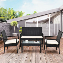 Load image into Gallery viewer, 4 PCS Outdoor Patio Furniture Set Table Chair Sofa Cushioned Seat Garden