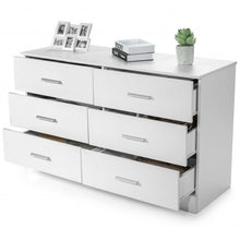 Load image into Gallery viewer, 6 Drawer Double Dresser Chest of Drawers Storage Cabinet Organizer-White