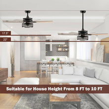 Load image into Gallery viewer, 48-Inch Ceiling Fan with 5 Wooden Rustic Reversible Blades