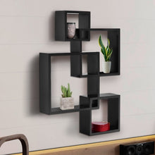 Load image into Gallery viewer, 4 Intersecting Square Floating Wall Mounted Shelf