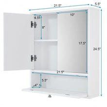 Load image into Gallery viewer, Bathroom Double Mirror Door Wall Mount Storage Wood Cabinet