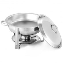 Load image into Gallery viewer, 2-Pack Full Size Tray 5 Quart Stainless Steel Round Chafing Dish