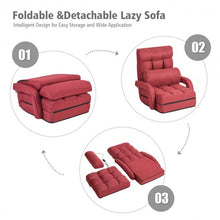 Load image into Gallery viewer, Folding Floor Massage Chair Lazy Sofa with Armrests Pillow-Red