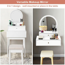 Load image into Gallery viewer, Makeup Dressing Wall Mounted Vanity Mirror with 2 Drawer