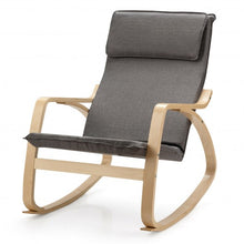 Load image into Gallery viewer, Modern Bentwood Rocking Chair Fabric Upholstered Relax Rocker Lounge Chair-Gray