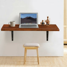 Load image into Gallery viewer, 40'' x 14'' Wall-Mounted Desk Rubber Wood Dining Table with Sturdy Steel Bracket