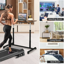 Load image into Gallery viewer, Height Adjustable Computer Desk Sit to Stand Rolling Notebook Table -Brown
