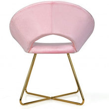 Load image into Gallery viewer, Modern Accent Velvet Dining Arm Chair w/ Golden Metal Legs and Soft Cushion-Pink