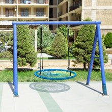Load image into Gallery viewer, 40'' Spider Web Tree Swing Kids Outdoor Play Set with Adjustable Ropes-Blue