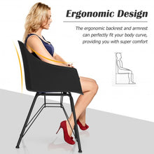 Load image into Gallery viewer, Set of 2 Metal Frame Modern Molded Shell Plastic Dining Chair-Black