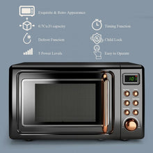Load image into Gallery viewer, 700W Glass Turntable Retro Countertop Microwave Oven-Golden