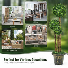 Load image into Gallery viewer, 4' Artificial UV Resistant Topiary Triple Ball Tree Plant