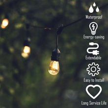 Load image into Gallery viewer, 96 FT LED Outdoor Waterproof Commercial String Lights Bulbs