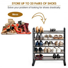 Load image into Gallery viewer, 5-Tier Metal Frame Shoe Rack Space-saving Shoe Organizer