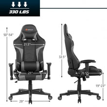 Load image into Gallery viewer, Reclining Swive Massage Gaming Chair-Gray