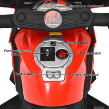 Load image into Gallery viewer, 6V Kids 4-Wheel Ride On Police Motorcycle with Training Wheels-Red