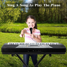 Load image into Gallery viewer, 61 Key Electronic Keyboard Piano Set with Stand Bench Headphones