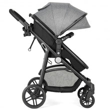 Load image into Gallery viewer, 2-in-1 Foldable Pushchair Newborn Infant Baby Stroller-Gray