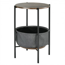 Load image into Gallery viewer, Industrial Round End Side Table Sofa w/ Storage