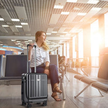 Load image into Gallery viewer, Front Pocket Luggage Business Trolley Suitcase withTSA Locks-Black