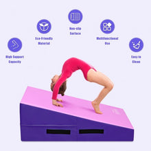 Load image into Gallery viewer, Incline Gymnastics Mat Wedge Ramp Gym Tumbling Exercise Mat-Pink & Purple