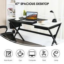 Load image into Gallery viewer, Writing Study Computer Desk with Drawer and Storage Bag-Black